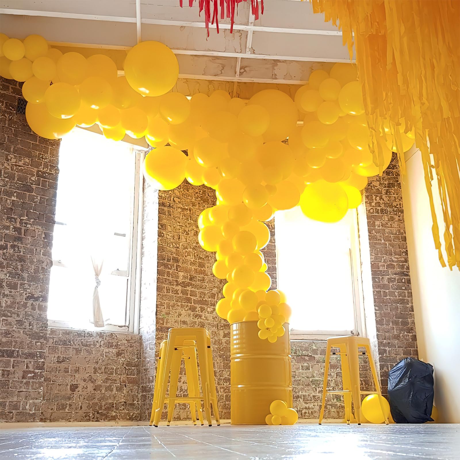 PartyWoo Mustard Yellow Balloons 127pcs – Mixed Sizes for Arches, Garlands & Centerpieces