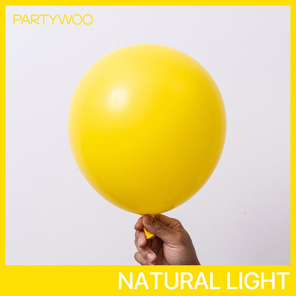 PartyWoo Yellow Balloons 120pcs | Matte Latex Balloon Arch Kit for Celebrations