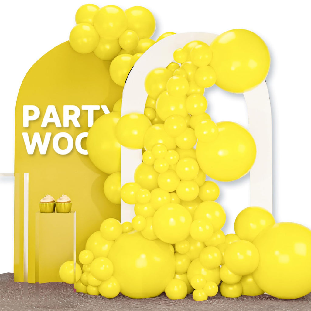 PartyWoo Yellow Balloons 120pcs | Matte Latex Balloon Arch Kit for Celebrations