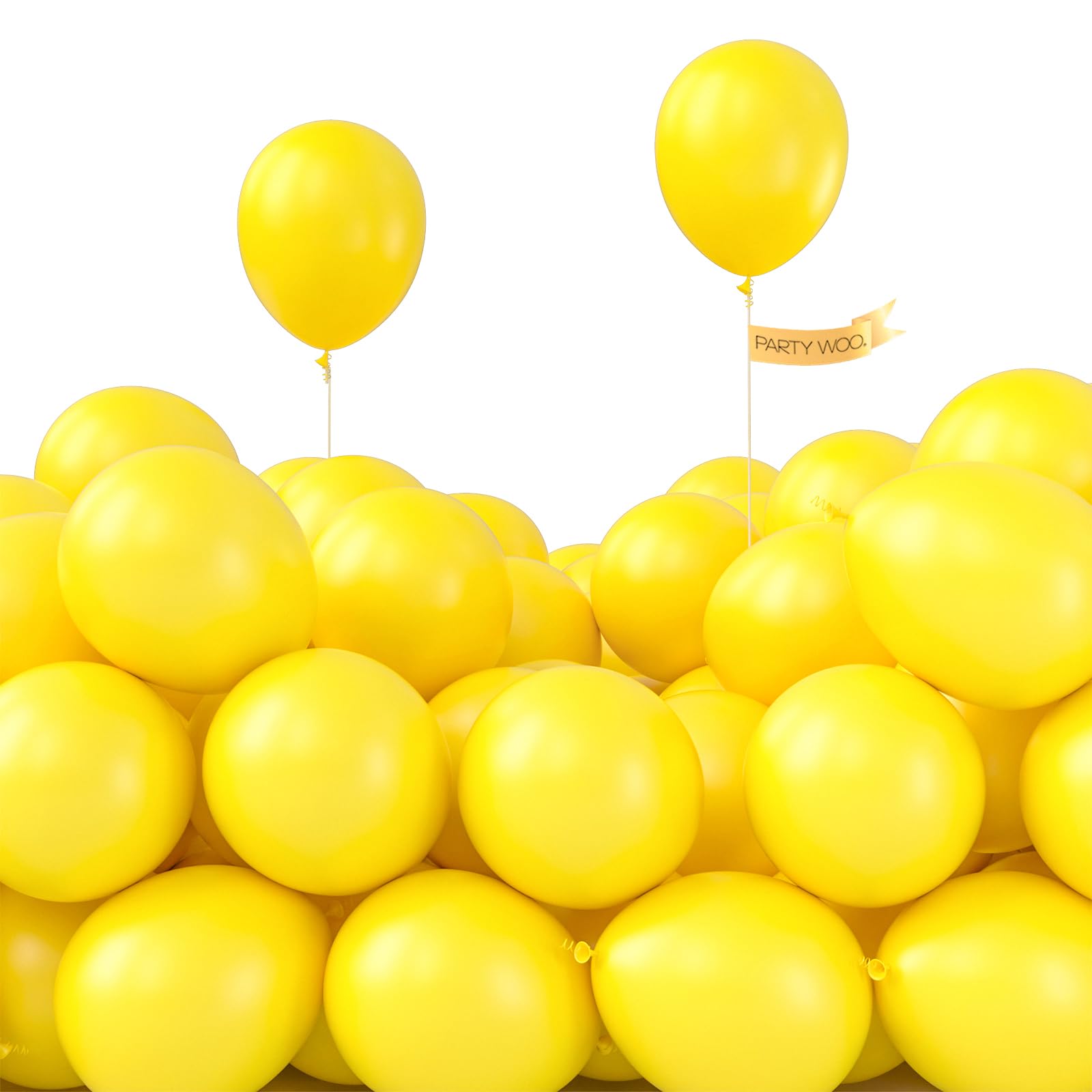 PartyWoo Yellow Balloons 50pcs | 5 Inch Matte Latex for Birthday, Baby Shower & More