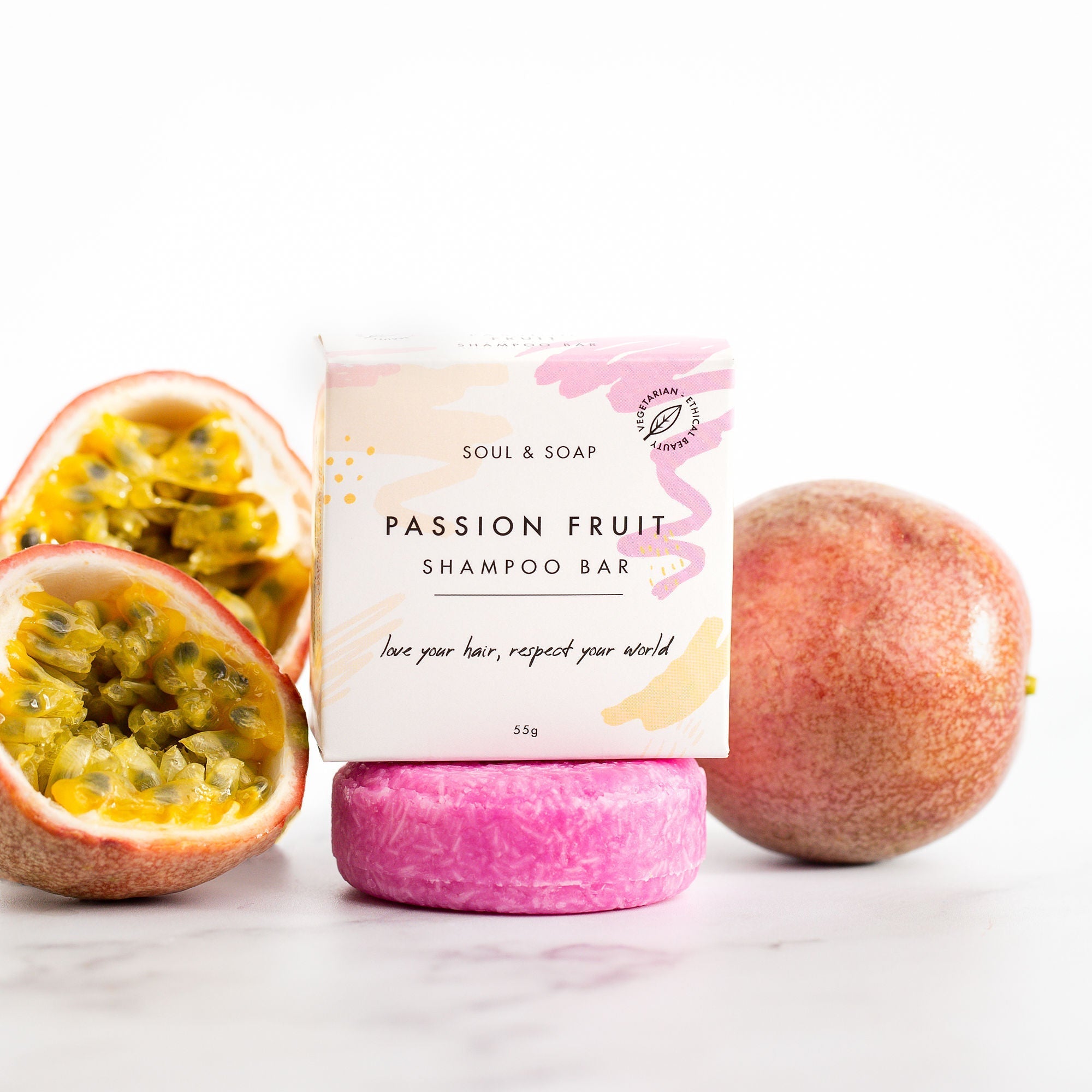 Feste Passionsfrucht-Shampoo-Seife für alle Haartypen