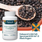 Pattern Wellness Ashwagandha Complex – Organic KSM-66 & Black Pepper for Stress & Energy