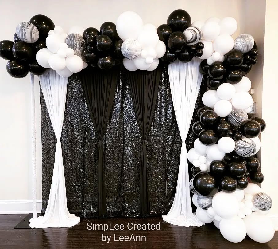 PATYDECRO Black & White Latex Balloons – 50pc 12-Inch Party Decor