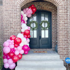 PATYDECRO Red, White & Pink Balloons – 50pcs 12in Latex with Ribbon for Valentines, Weddings & Birthdays