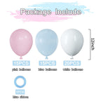 PATYDECRO Pink & Blue Latex Balloons – 50 Pack, 12in, 33ft Ribbon