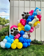 PATYDECRO Dog Paw Latex Balloons – 50pc Pack (12) with Ribbon | Royal Blue, Light Blue, Yellow, Red