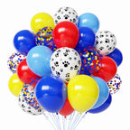 PATYDECRO Dog Paw Latex Balloons – 50pc Pack (12) with Ribbon | Royal Blue, Light Blue, Yellow, Red