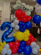 PATYDECRO Dog Paw Latex Balloons – 50pc Pack (12) with Ribbon | Royal Blue, Light Blue, Yellow, Red