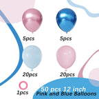 PATYDECRO Pink & Blue Latex Balloons – 50pc, 12in, for Baby Shower, Gender Reveal & Birthday Parties