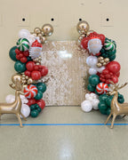 PATYDECRO Christmas Balloons Set - 50pcs 12in Red Green Gold with Ribbon