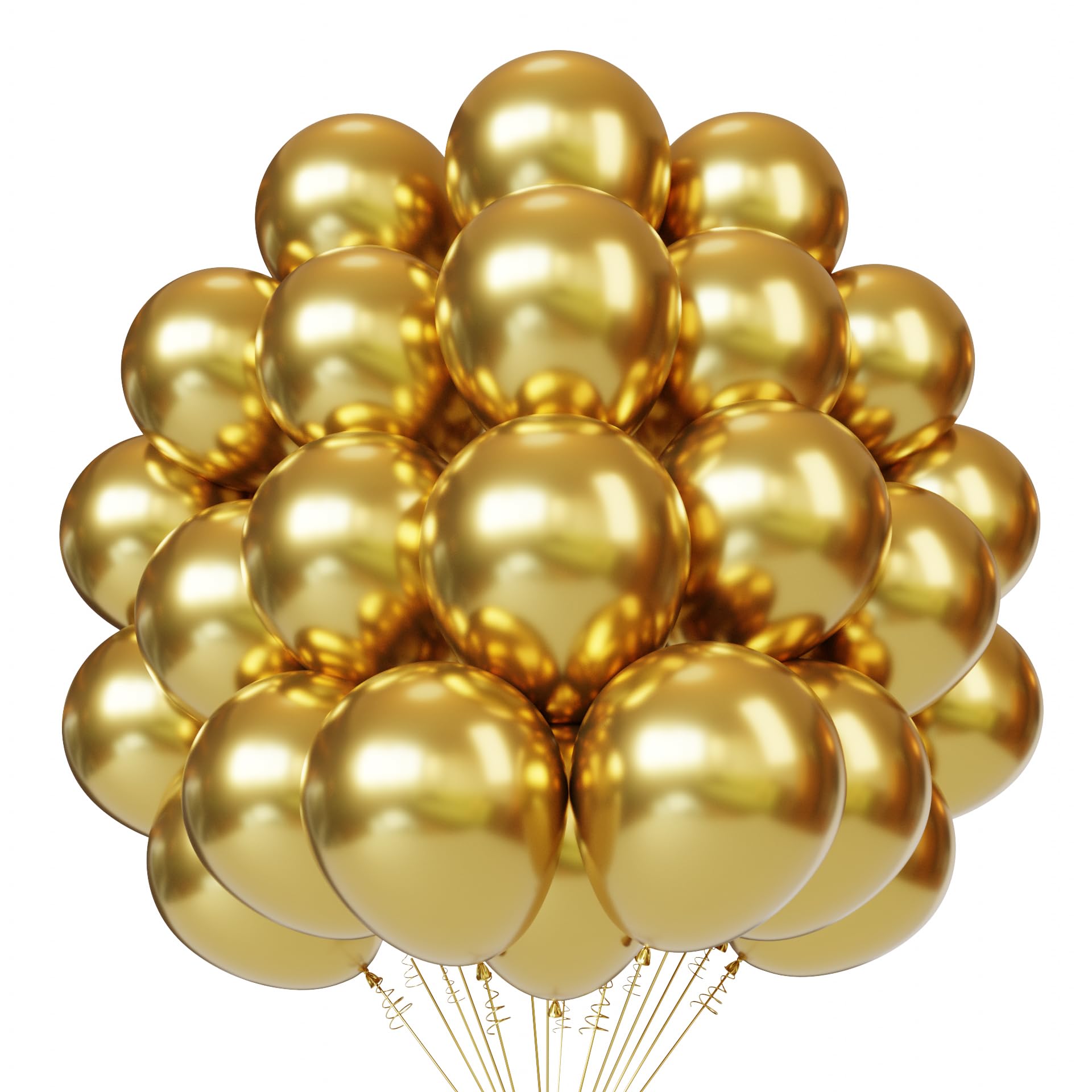 PATYDECRO Gold Latex Balloons – 55pcs, 12in, Ribbon Included | Birthday, Graduation, Baby Shower