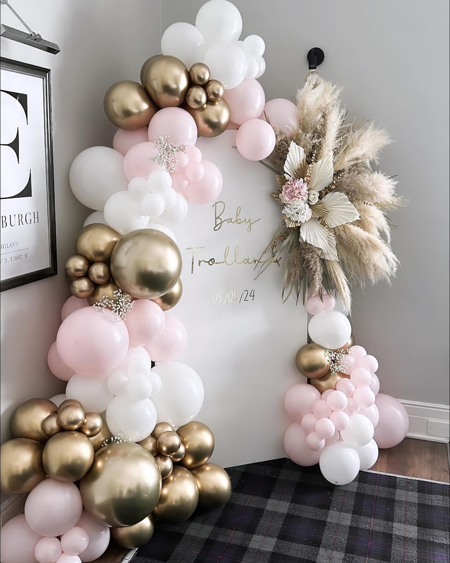 PATYDECRO Pink & Gold Confetti Balloons – 50pcs, 12in | Birthday, Baby Shower, Wedding Decor