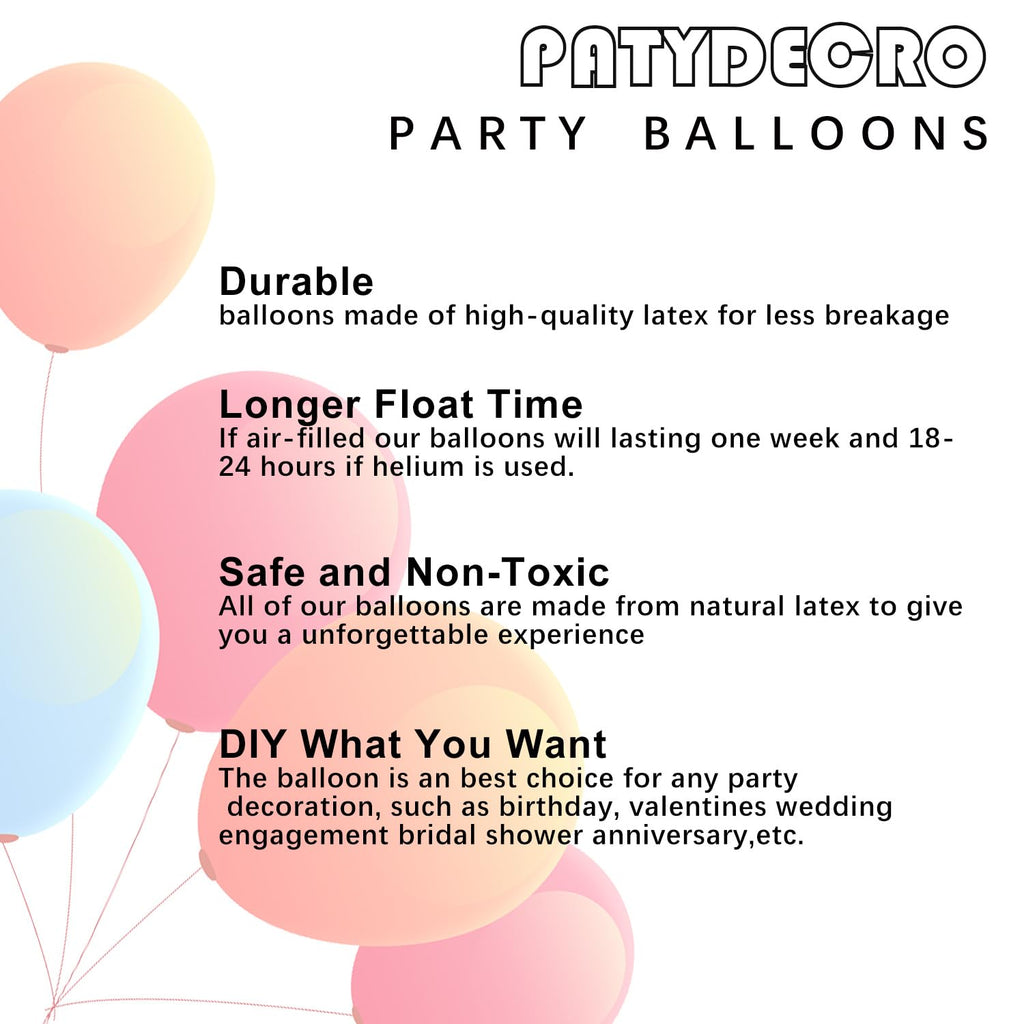 PATYDECRO Red White Gold Latex Balloons – 50pc, 12-inch, Confetti Gold with Ribbon