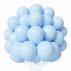 PATYDECRO Light Blue Latex Balloons – 55pcs, 12-inch with Ribbon for Birthday & Party Decor
