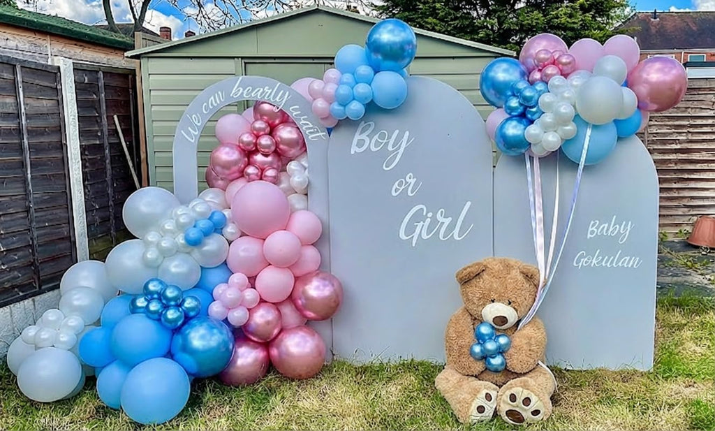 PATYDECRO Pink & Blue Latex Balloons – 50pc, 12in, for Baby Shower, Gender Reveal & Birthday Parties