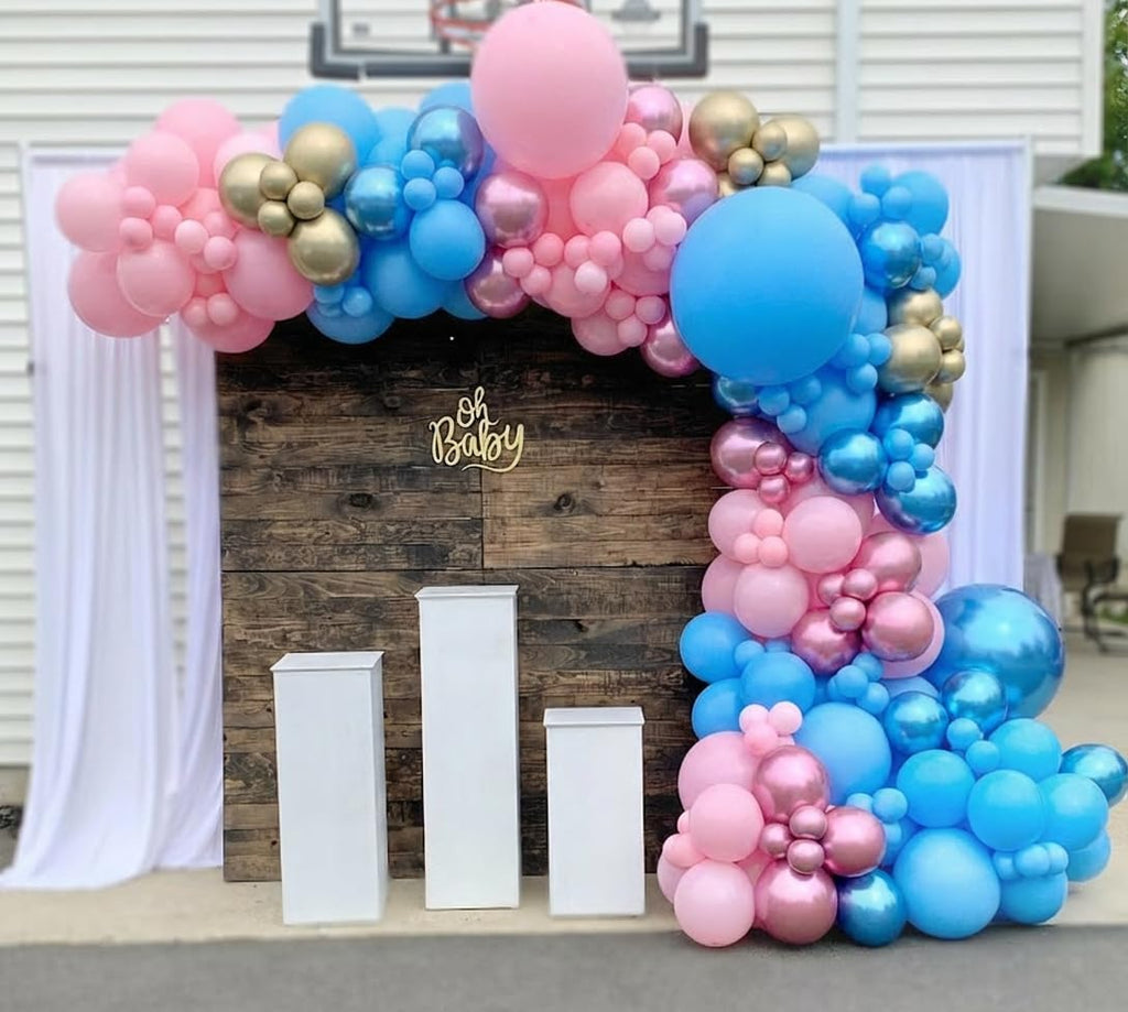 PATYDECRO Pink & Blue Latex Balloons – 50pc, 12in, for Baby Shower, Gender Reveal & Birthday Parties