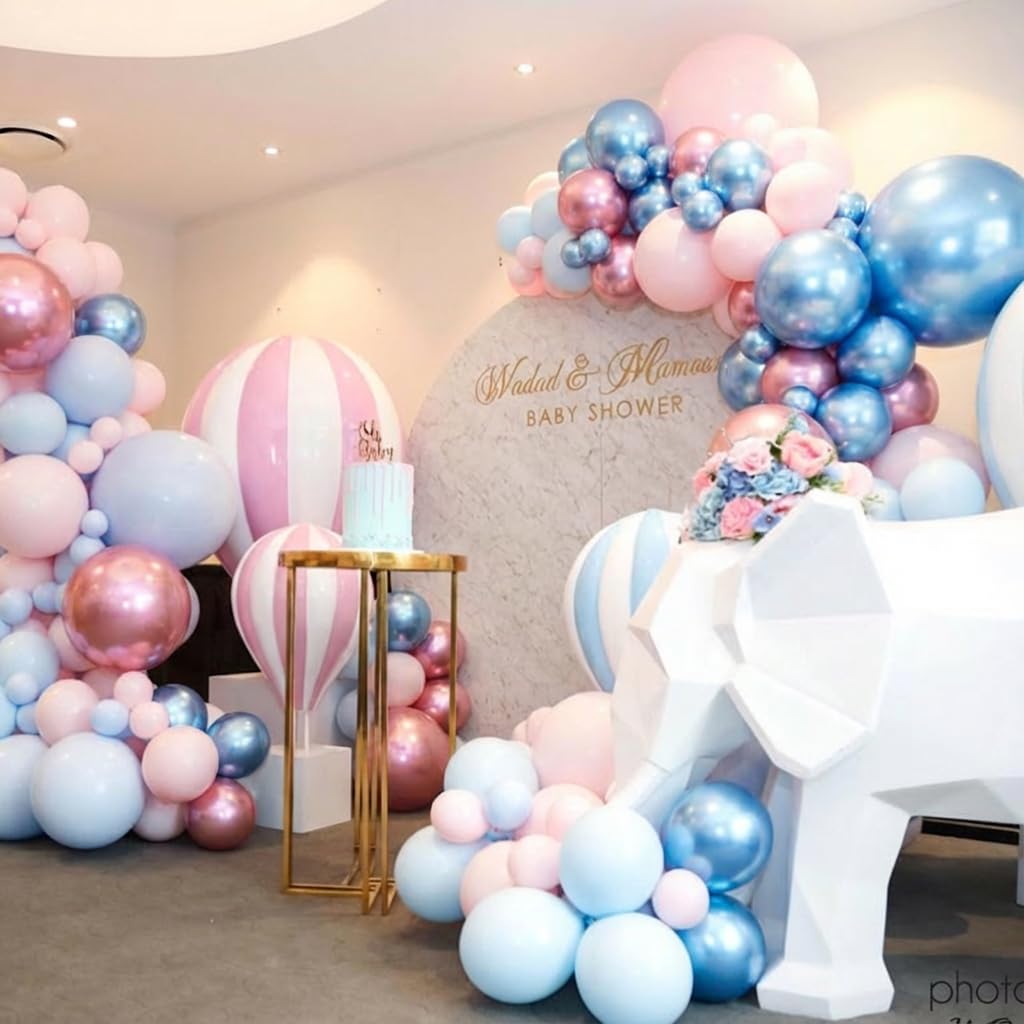 PATYDECRO Pink & Blue Latex Balloons – 50pc, 12in, for Baby Shower, Gender Reveal & Birthday Parties