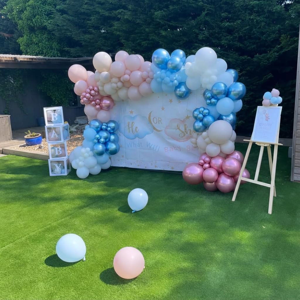 PATYDECRO Pink & Blue Latex Balloons – 50pc, 12in, for Baby Shower, Gender Reveal & Birthday Parties