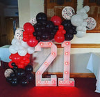 PATYDECRO Red & Black Latex Balloons – 50 Pack Confetti 12 Inch Party Balloons with Ribbon