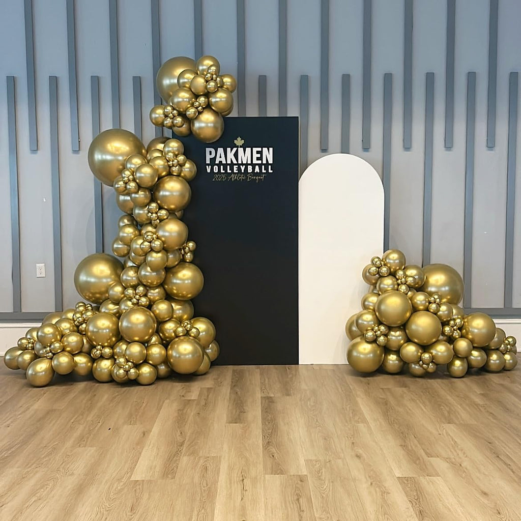 PATYDECRO Gold Latex Balloons – 55pcs, 12in, Ribbon Included | Birthday, Graduation, Baby Shower