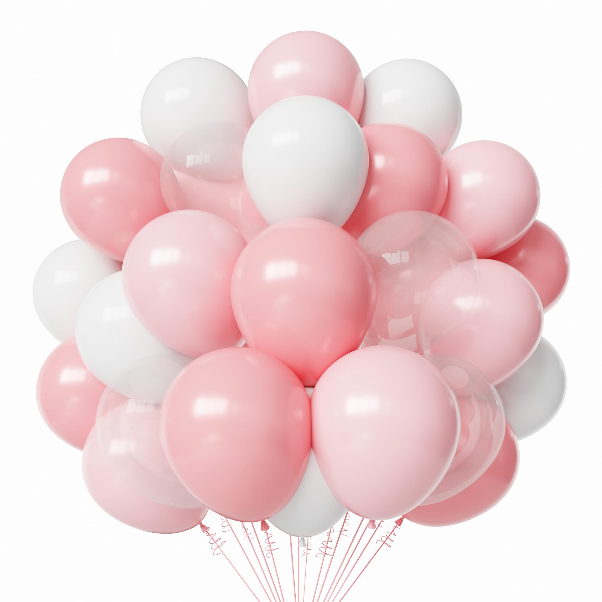 PATYDECRO Pink & White Latex Balloons 60pcs, 12in – Weddings, Birthdays, Baby Showers