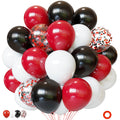 PATYDECRO Red & Black Latex Balloons – 50 Pack Confetti 12 Inch Party Balloons with Ribbon
