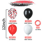 PATYDECRO Red & Black Latex Balloons – 50 Pack Confetti 12 Inch Party Balloons with Ribbon
