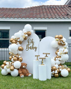 PATYDECRO White & Gold Confetti Balloons – 50 Pack, 12-inch, Party Decor for Weddings & More