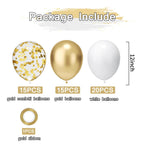 PATYDECRO White & Gold Confetti Balloons – 50 Pack, 12-inch, Party Decor for Weddings & More