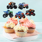 PAVATUTAT 24 Pcs Monster Truck Cupcake Toppers – Truck Car Theme Party Decorations