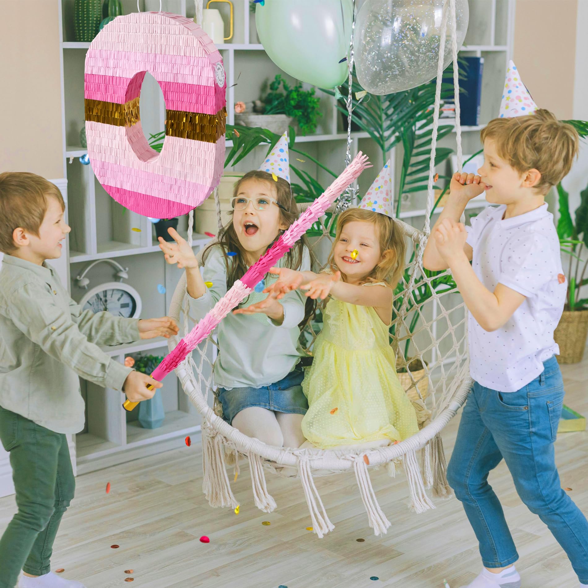 PCFING 30-Inch Piñata Stick Kit – Pink, Extra-Strong, for All Ages Party Fun