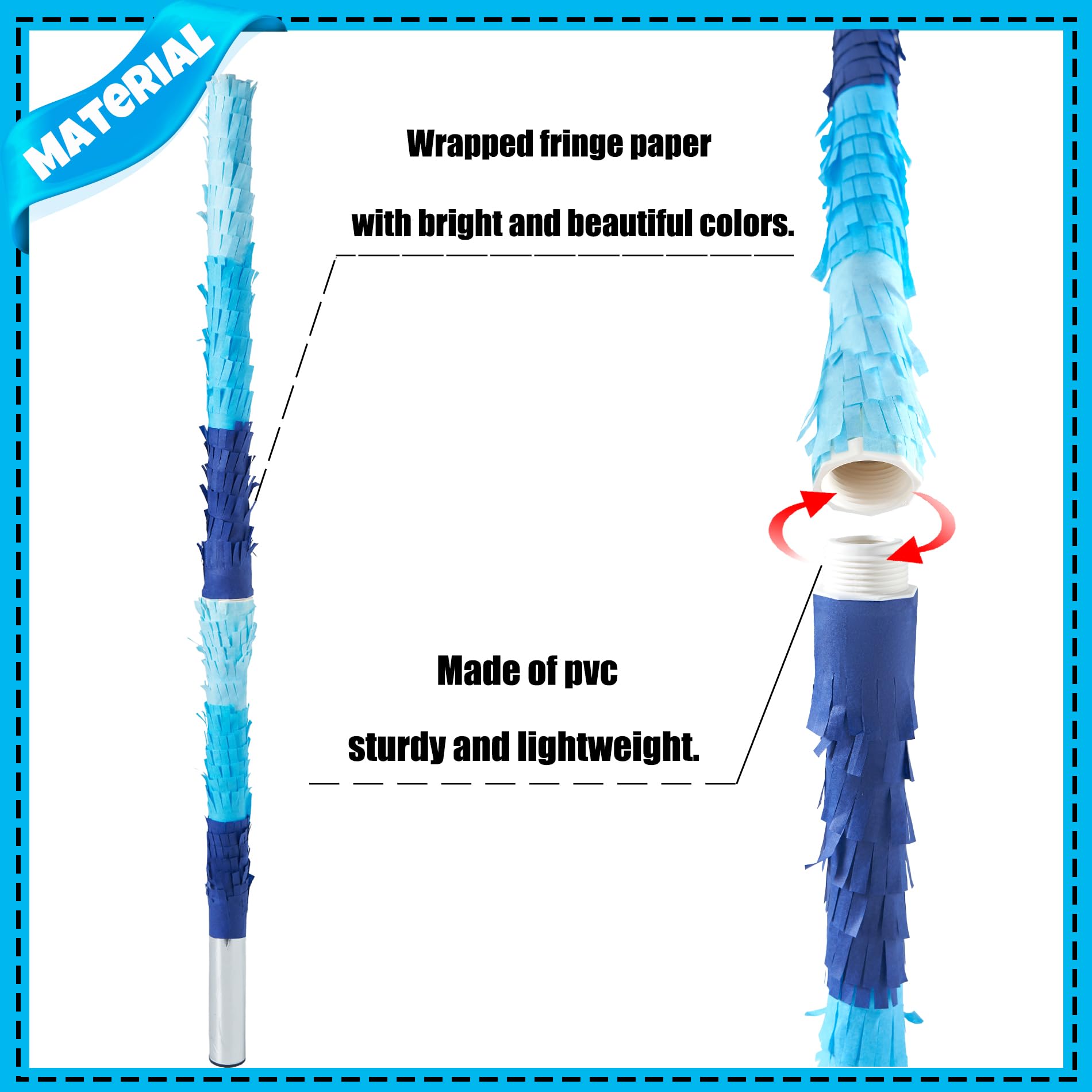 PCFING 30 Inch Pinata Stick Kit Blue – Sturdy, Durable Party Accessory