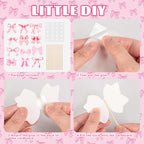 PCTCSHQ Pink Bow Cupcake Toppers – 60 Pcs Coquette Cake Topper Bowknot Picks for Weddings & Parties