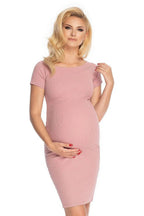 PeeKaBoo classic cut long sleeves maternity dress