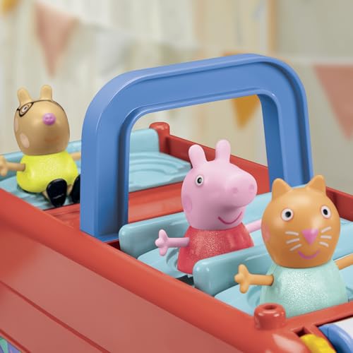 Peppa Pig 2-in-1 Party Bus Playset – 3 Figures & 13 Accessories | Preschool Toys for Ages 3+