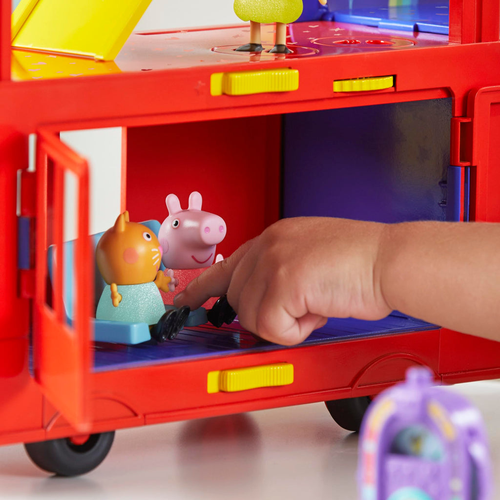 Peppa Pig 2-in-1 Party Bus Playset – 3 Figures & 13 Accessories | Preschool Toys for Ages 3+