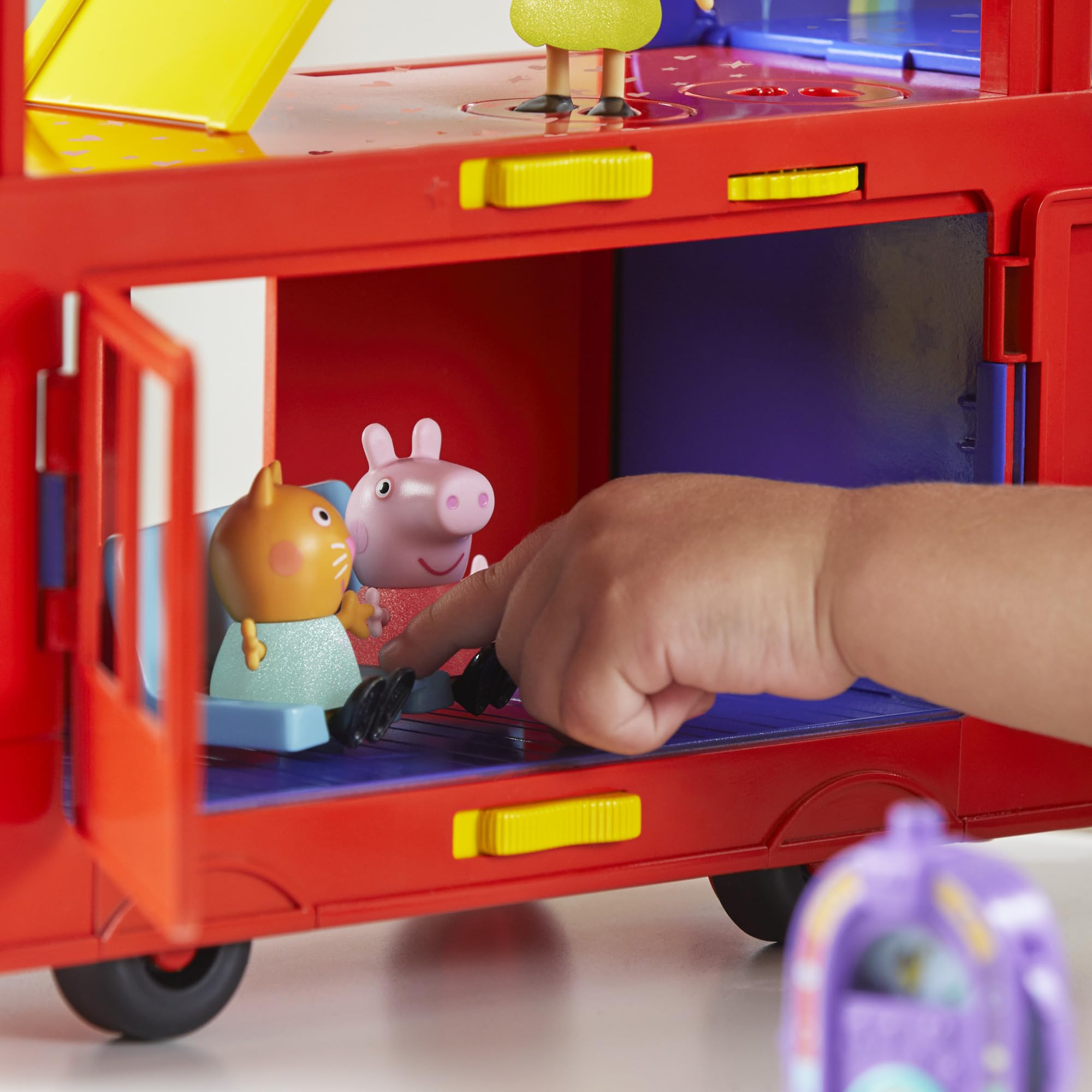 Peppa Pig 2-in-1 Party Bus Playset – 3 Figures & 13 Accessories | Preschool Toys for Ages 3+