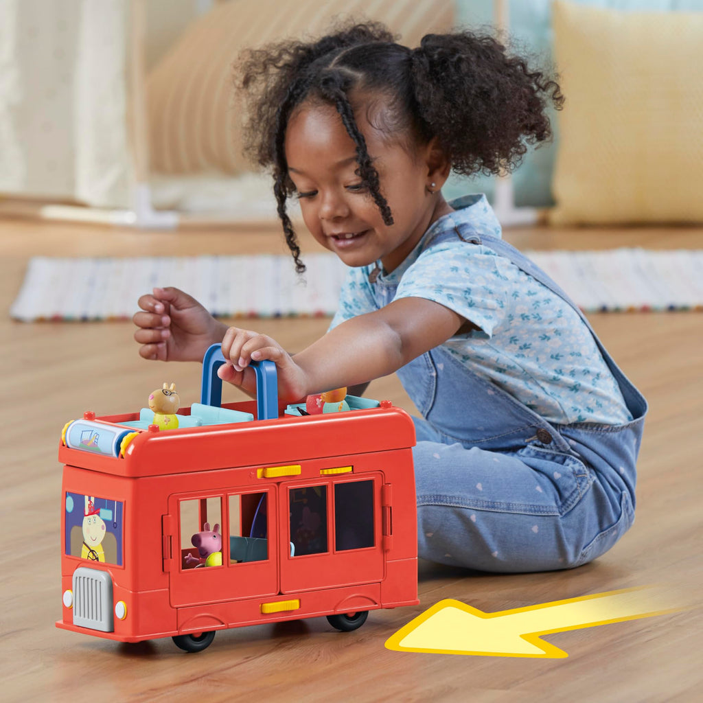 Peppa Pig 2-in-1 Party Bus Playset – 3 Figures & 13 Accessories | Preschool Toys for Ages 3+