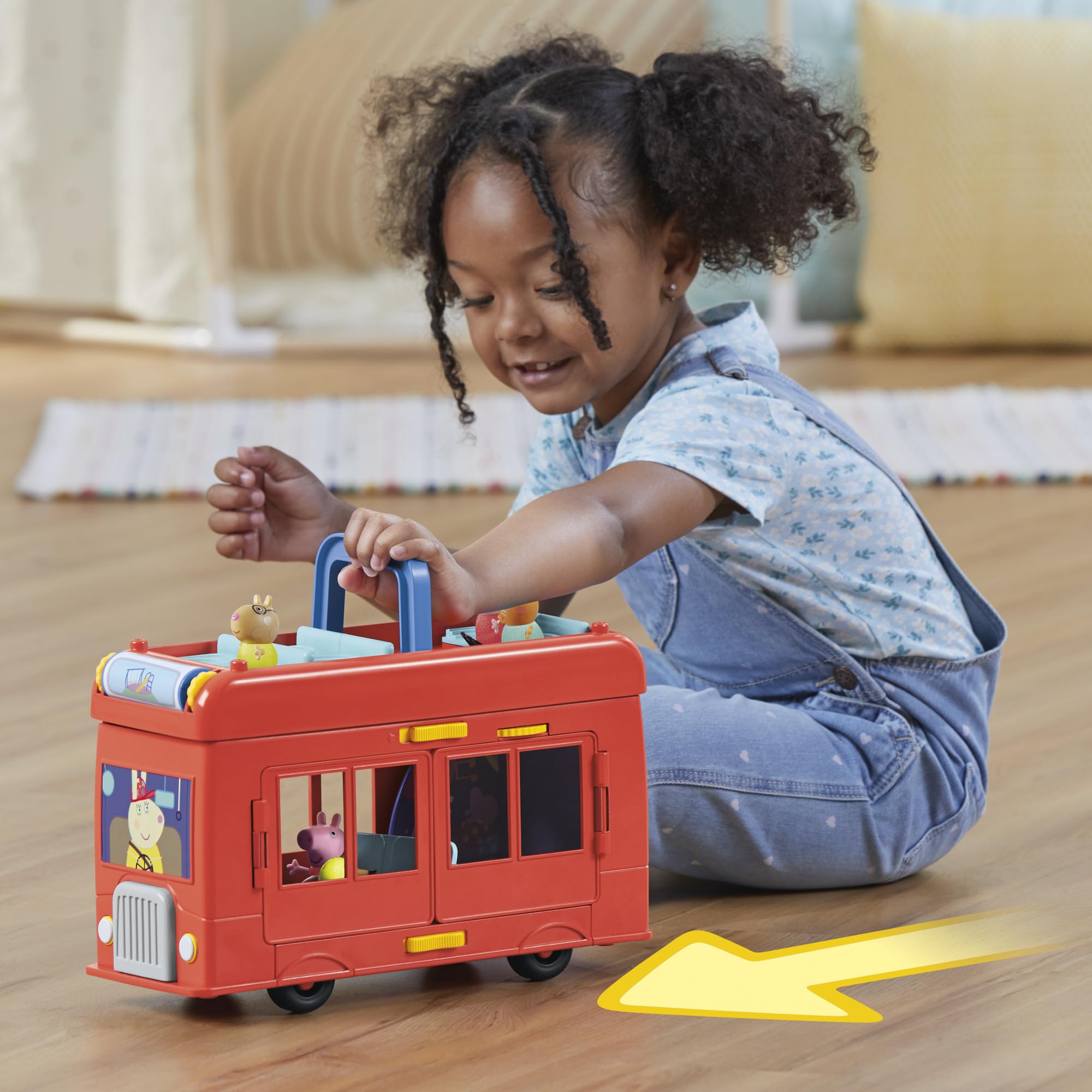 Peppa Pig 2-in-1 Party Bus Playset – 3 Figures & 13 Accessories | Preschool Toys for Ages 3+