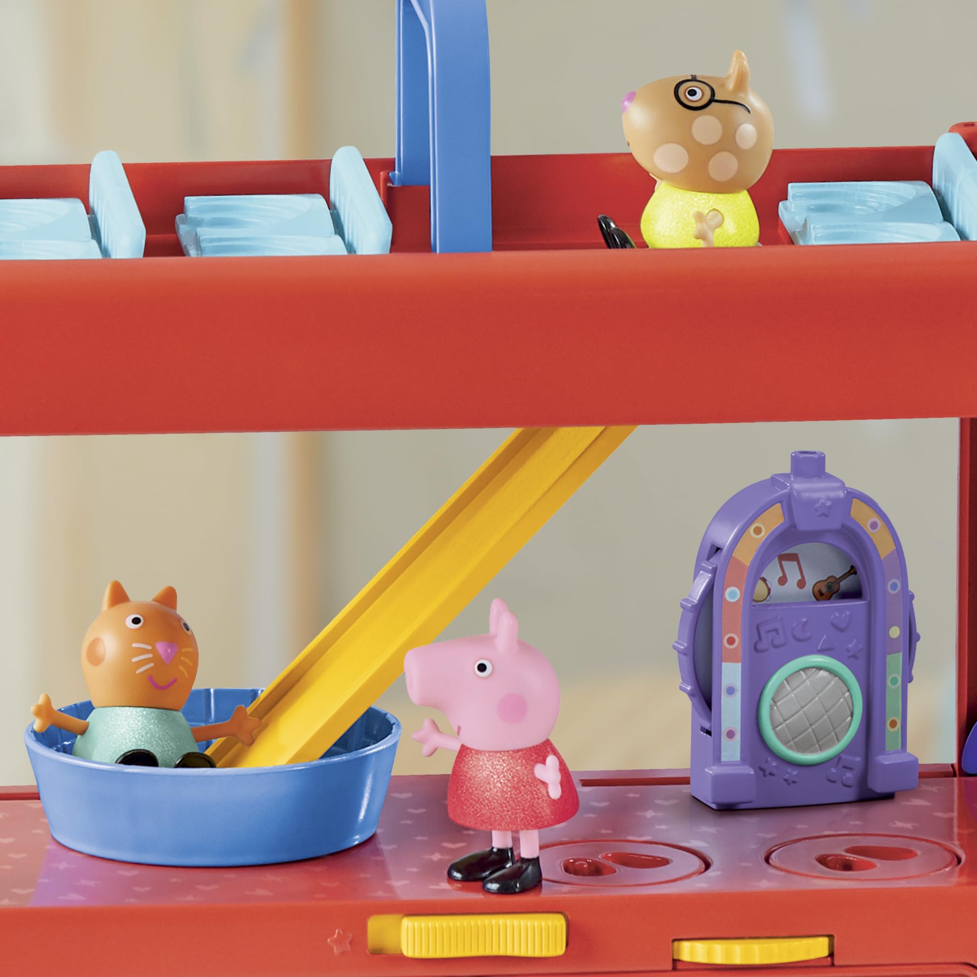 Peppa Pig 2-in-1 Party Bus Playset – 3 Figures & 13 Accessories | Preschool Toys for Ages 3+
