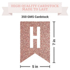 Perfect Occasion Pre-Strung Happy Sweet 16 Banner – No DIY, Rose Gold Glitter, 6 ft