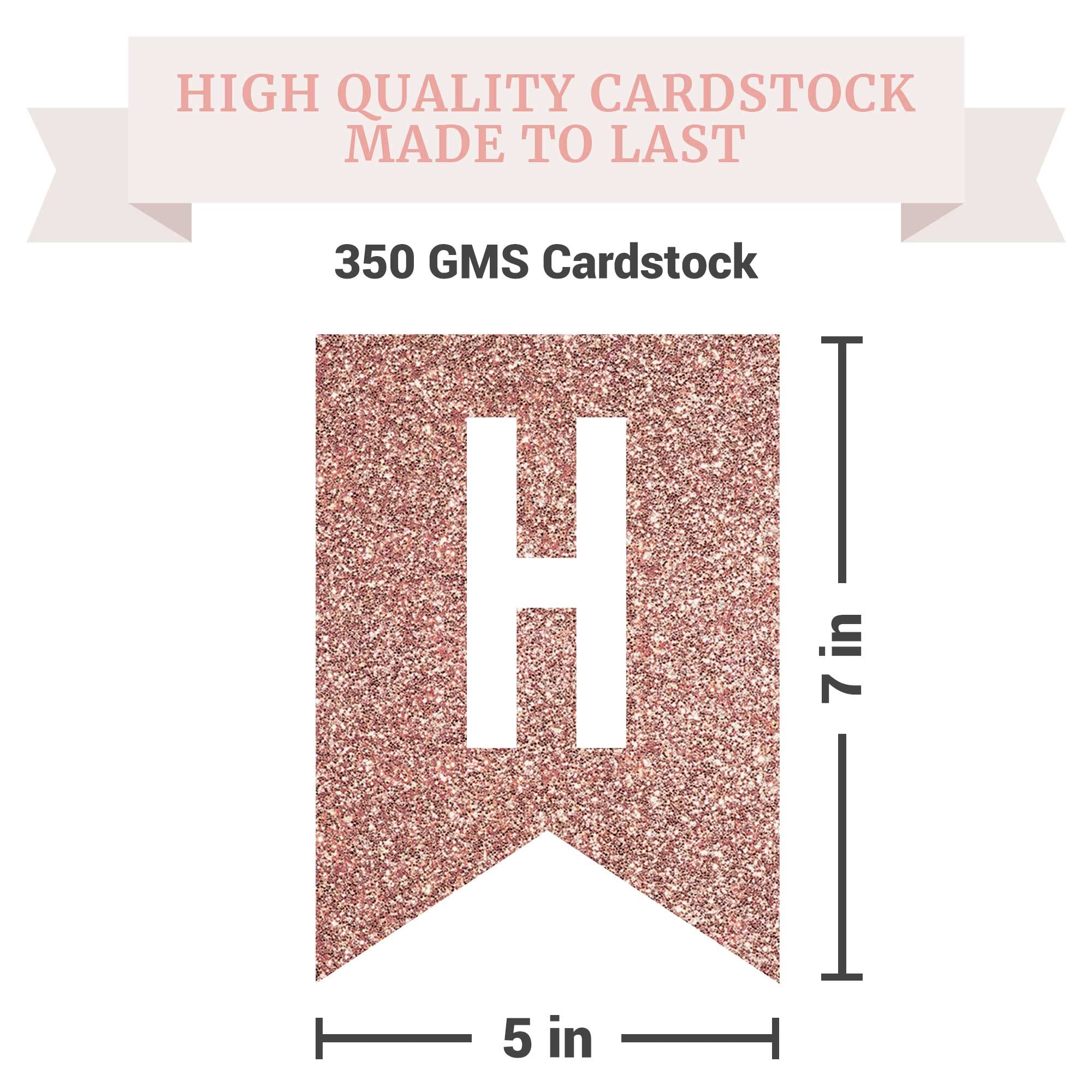Perfect Occasion Pre-Strung Happy Sweet 16 Banner – No DIY, Rose Gold Glitter, 6 ft