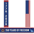 Peryiter 3-Piece 250th Anniversary Patriotic Banner Set — 1776–2026 USA Door & Porch Decor
