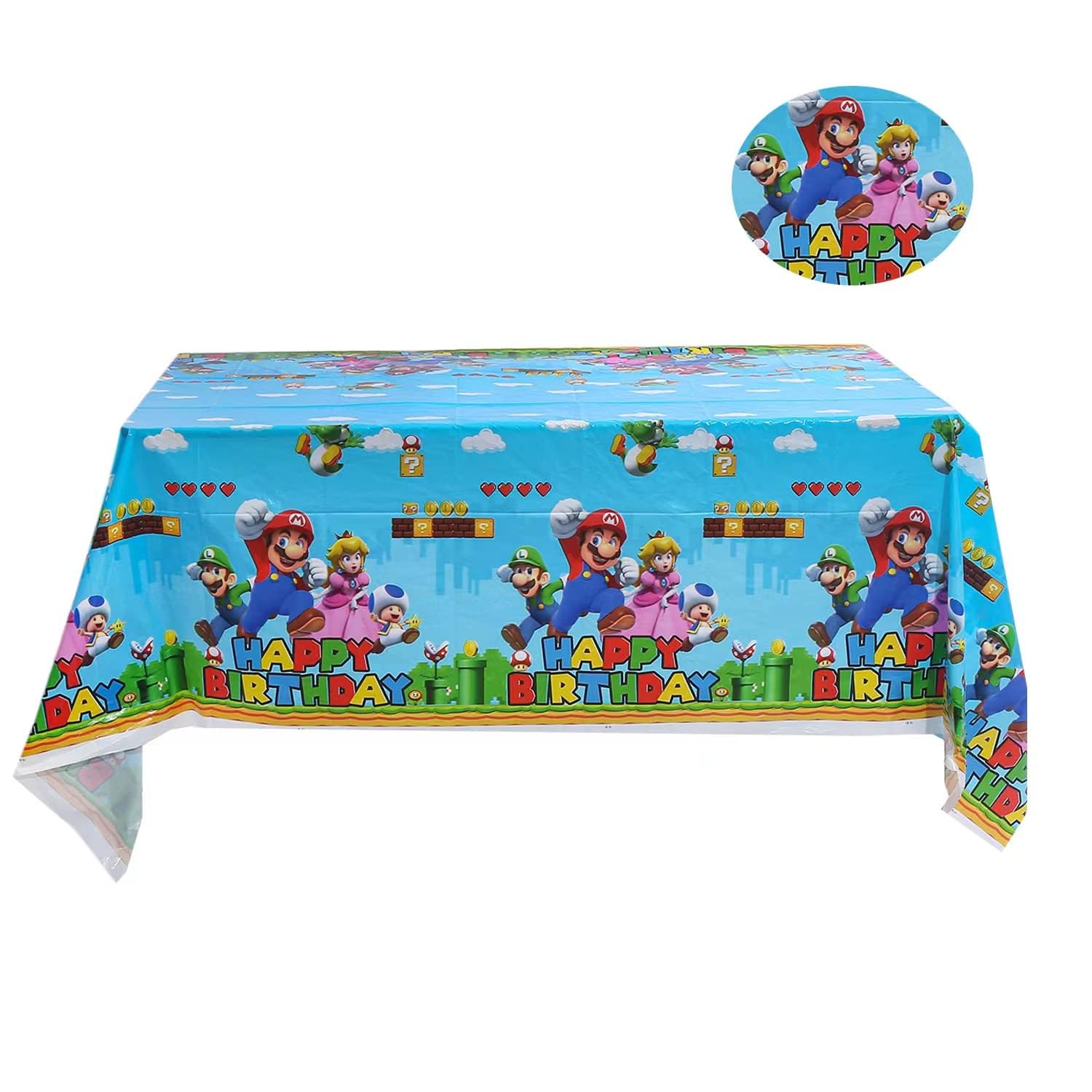 PFinding 1 Pack Game Themed Birthday Party Decorations – Disposable Red Tablecloth for Kids