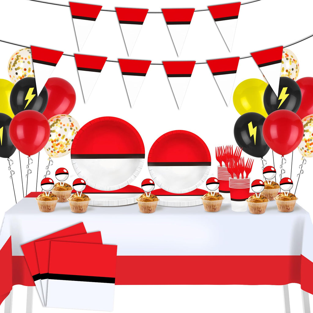 Phiemate 162Pcs Cartoon Animation Birthday Party Kit – Complete Decor for 24 Guests