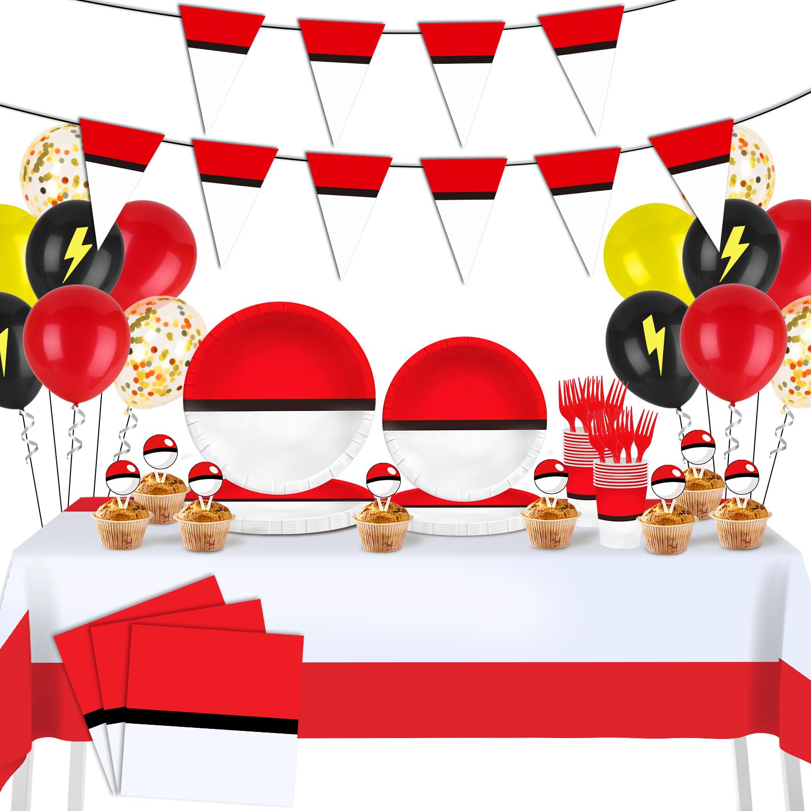 Phiemate 162Pcs Cartoon Animation Birthday Party Kit – Complete Decor for 24 Guests