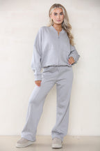 Oversized Bomber Style Fleece Zipper Co-ord