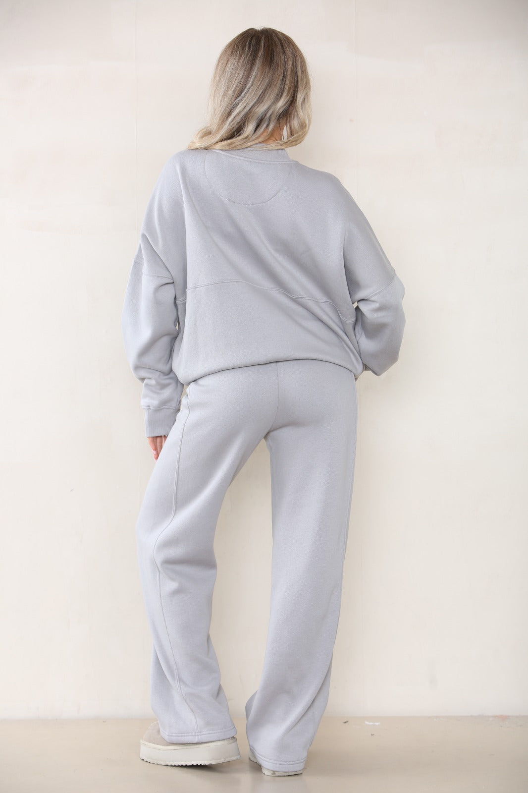 Oversized Bomber Style Fleece Zipper Co-ord
