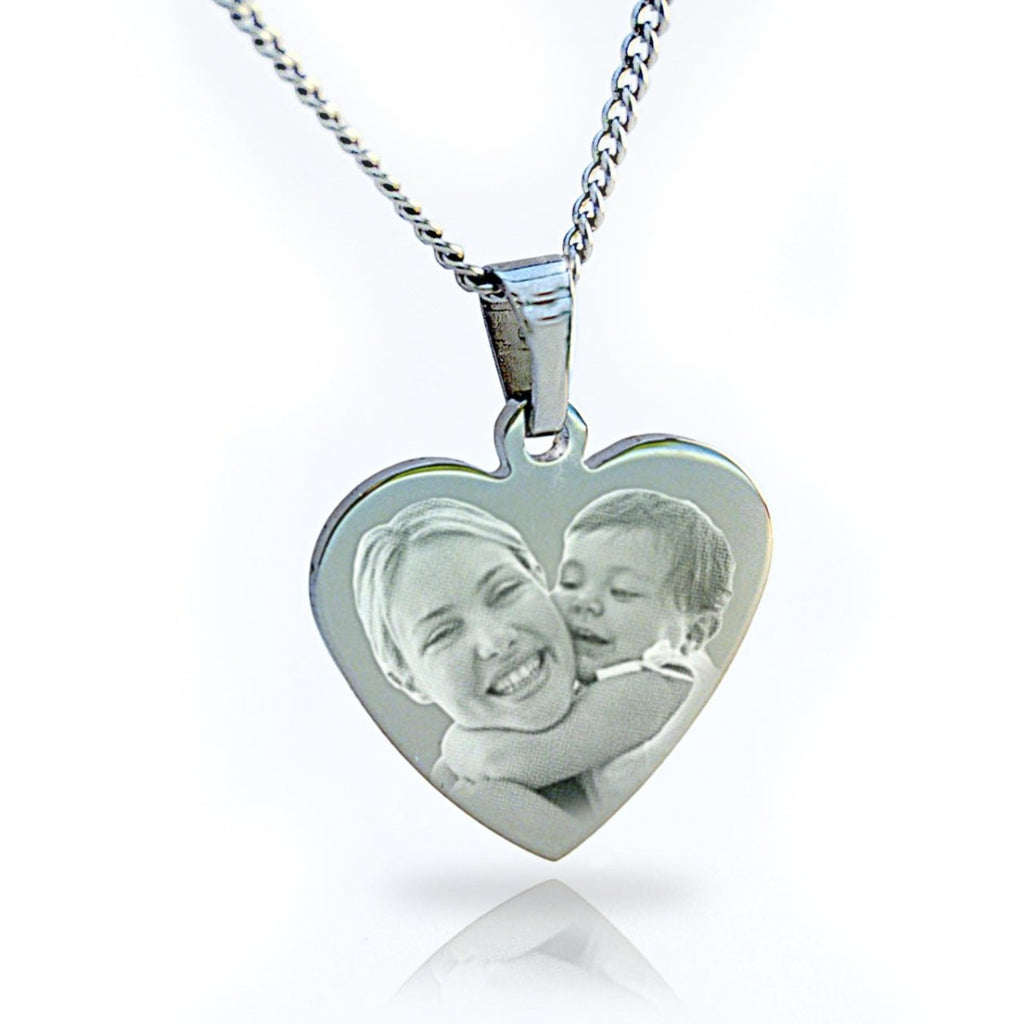 Personalised Photo Necklace – Heart Pendant With Custom Text Engraving Gift