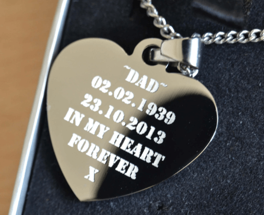 Personalised Photo Necklace – Heart Pendant With Custom Text Engraving Gift